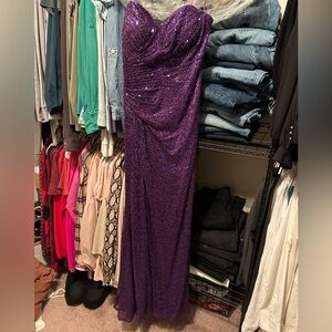 La Femme Sequin strapless gown